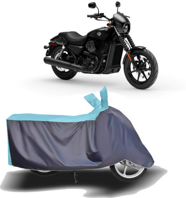 MOTOGENIX Two Wheeler Cover for Harley Davidson(Street 750, Blue, Grey)
