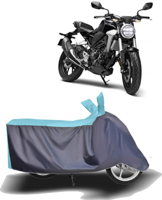 MOTOGENIX Two Wheeler Cover for Honda(CB300R, Blue, Grey)