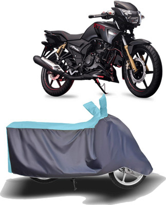 Amozkart Two Wheeler Cover for TVS(Apache RTR 160, Blue, Grey)