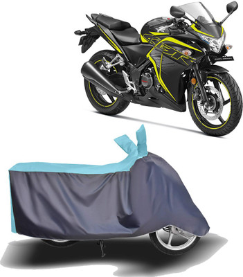 MOTOGENIX Two Wheeler Cover for Honda(CBR 250R, Blue, Grey)