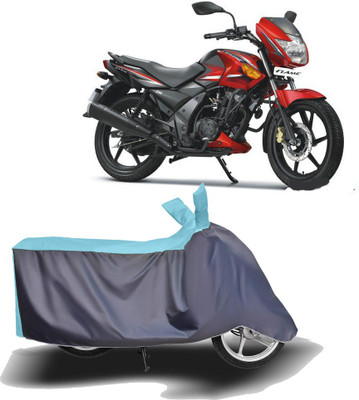 MOTOGENIX Two Wheeler Cover for TVS(Flame 125, Blue, Grey)