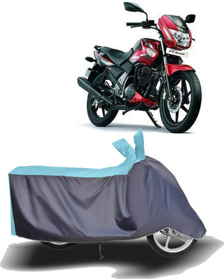 MOTOGENIX Two Wheeler Cover for TVS(Flame DS 125, Blue, Grey)