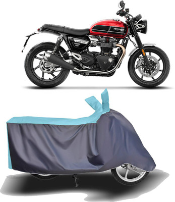 MOTOGENIX Two Wheeler Cover for Triumph(Speed Twin, Blue, Grey)