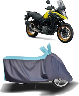 MOTOGENIX Two Wheeler Cover for Suzuki(V-Strom 650 XT, Blue, Grey)