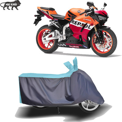 MOTOGENIX Two Wheeler Cover for Honda(CBR 600 RR, Blue, Grey)