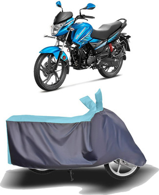 MOTOGENIX Two Wheeler Cover for Hero(Glamour FI, Blue, Grey)