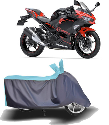 MOTOGENIX Two Wheeler Cover for Kawasaki(Ninja 250, Blue, Grey)
