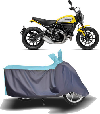 MOTOGENIX Two Wheeler Cover for Ducati(Scrambler Icon, Blue, Grey)
