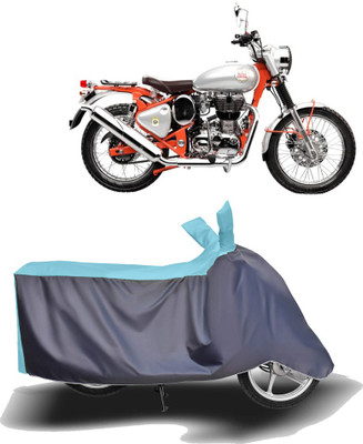 MOTOGENIX Two Wheeler Cover for Royal Enfield(Bullet Trials 350, Blue, Grey)
