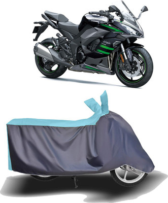MOTOGENIX Two Wheeler Cover for Kawasaki(Ninja 1000, Blue, Grey)