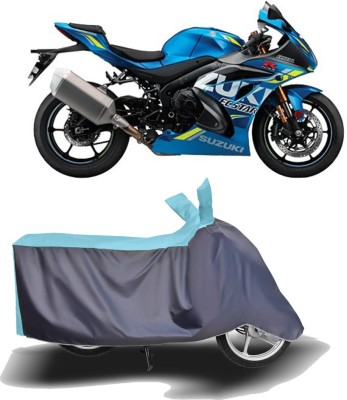 MOTOGENIX Two Wheeler Cover for Suzuki(GSX R1000, Blue, Grey)