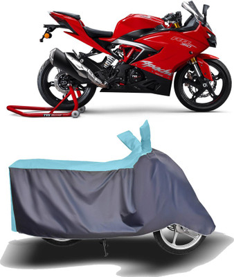 MOTOGENIX Two Wheeler Cover for TVS(Apache RR 310, Blue, Grey)