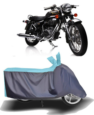 MOTOGENIX Two Wheeler Cover for Royal Enfield(Electra Delux, Blue, Grey)