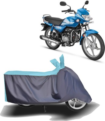 MOTOGENIX Two Wheeler Cover for Hero(HF Deluxe, Blue, Grey)