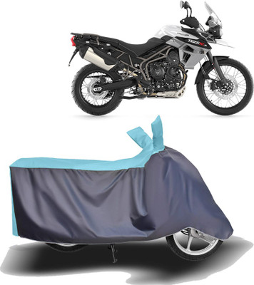 MOTOGENIX Two Wheeler Cover for Triumph(Tiger 800, Blue, Grey)