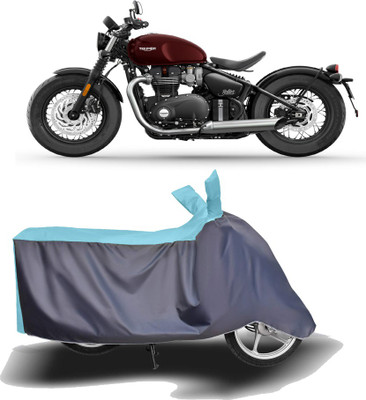 MOTOGENIX Two Wheeler Cover for Triumph(Bonneville Bobber, Blue, Grey)