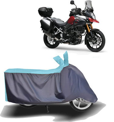 MOTOGENIX Two Wheeler Cover for Suzuki(V Strom 650, Blue, Grey)