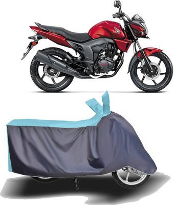 MOTOGENIX Two Wheeler Cover for Honda(CB Trigger, Blue, Grey)