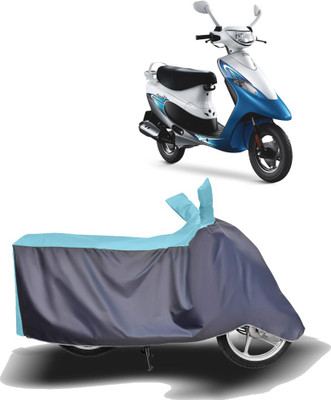 MOTOGENIX Two Wheeler Cover for TVS(Teenz, Blue, Grey)