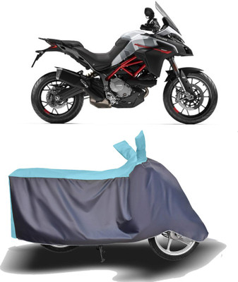 Amozkart Two Wheeler Cover for Ducati(Multistrada, Blue, Grey)