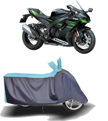 MOTOGENIX Two Wheeler Cover for Kawasaki(Ninja ZX-10R, Blue, Grey)