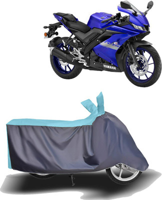 MOTOGENIX Two Wheeler Cover for Yamaha(R15 V3, Blue, Grey)