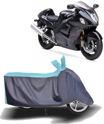 MOTOGENIX Two Wheeler Cover for Suzuki(GSX R1300 Hayabusa, Blue, Grey)