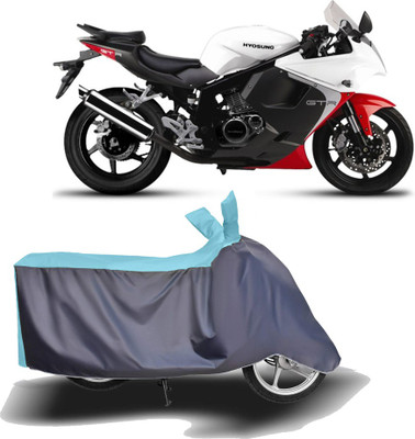 MOTOGENIX Two Wheeler Cover for Hyosung(GT250R, Blue, Grey)