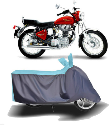 MOTOGENIX Two Wheeler Cover for Royal Enfield(Electra 5S, Blue, Grey)