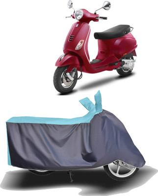 MOTOGENIX Two Wheeler Cover for Vespa(ZX 125, Blue, Grey)