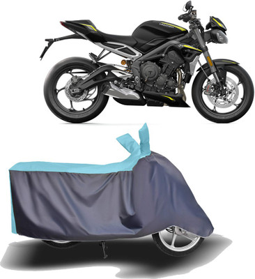 MOTOGENIX Two Wheeler Cover for Triumph(Street Triple RS, Blue, Grey)