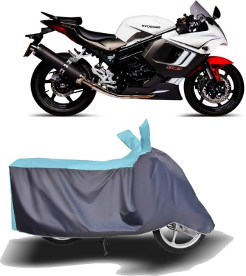 MOTOGENIX Two Wheeler Cover for Hyosung(GT650R, Blue, Grey)