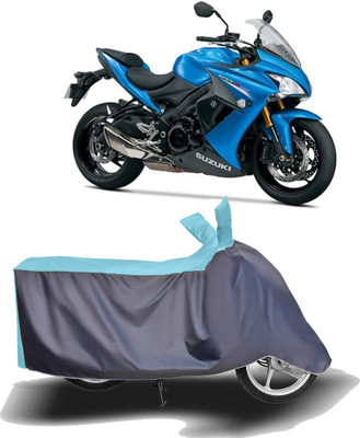 MOTOGENIX Two Wheeler Cover for Suzuki(GSX S1000F, Blue, Grey)