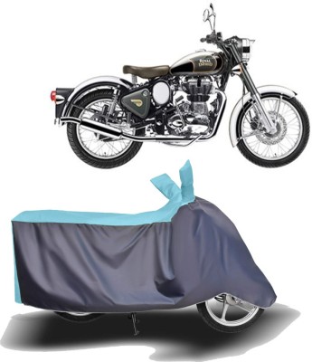 MOTOGENIX Two Wheeler Cover for Royal Enfield(Classic Chrome, Blue, Grey)