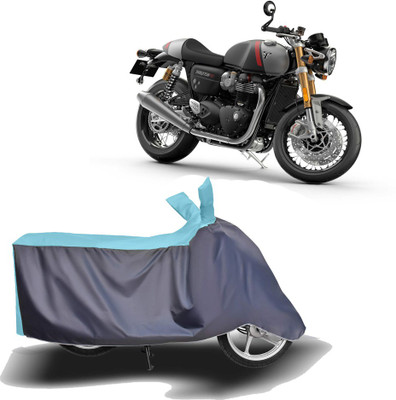MOTOGENIX Two Wheeler Cover for Triumph(Thruxton 1200 R, Blue, Grey)