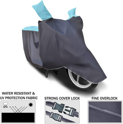 BLOERIDE Two Wheeler Cover for Kawasaki(Ninja ZX 10R, Blue, Grey)