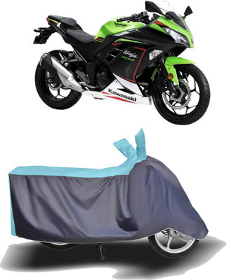 MOTOGENIX Two Wheeler Cover for Kawasaki(Ninja 300, Blue, Grey)