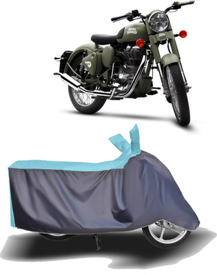 MOTOGENIX Two Wheeler Cover for Royal Enfield(Battle Green, Blue, Grey)