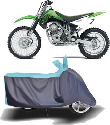 MOTOGENIX Two Wheeler Cover for Kawasaki(KLX 140, Blue, Grey)
