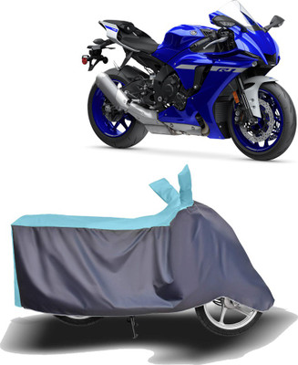 MOTOGENIX Two Wheeler Cover for Yamaha(YZF R1, Blue, Grey)