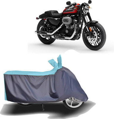 MOTOGENIX Two Wheeler Cover for Harley Davidson(Roadster, Blue, Grey)