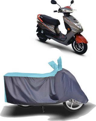 MOTOGENIX Two Wheeler Cover for Okinawa(Ridge Plus, Blue, Grey)