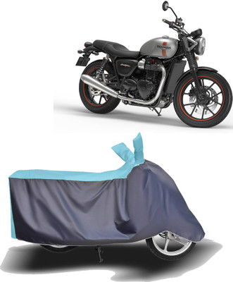 MOTOGENIX Two Wheeler Cover for Triumph(Street Twin, Blue, Grey)