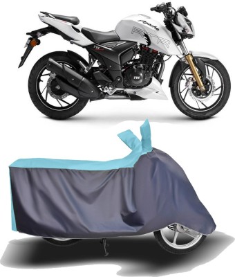 MOTOGENIX Two Wheeler Cover for TVS(Apache RTR 200 Fi E100, Blue, Grey)