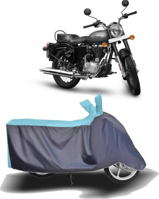 MOTOGENIX Two Wheeler Cover for Royal Enfield(Bullet 350, Blue, Grey)