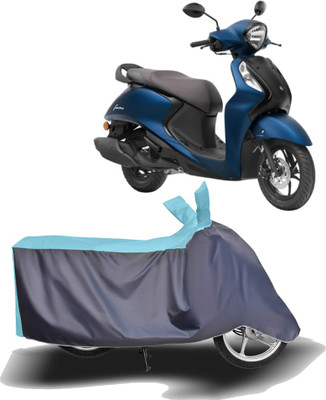 MOTOGENIX Two Wheeler Cover for Yamaha(Fascino 125 FI, Blue, Grey)