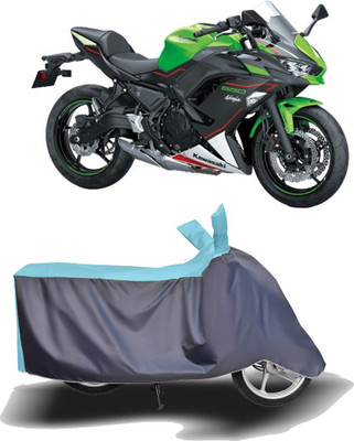 MOTOGENIX Two Wheeler Cover for Kawasaki(Ninja 650, Blue, Grey)