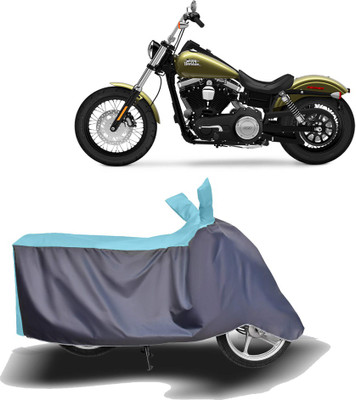 MOTOGENIX Two Wheeler Cover for Harley Davidson(Street Bob, Blue, Grey)
