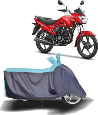 MOTOGENIX Two Wheeler Cover for Suzuki(Hayate, Blue, Grey)
