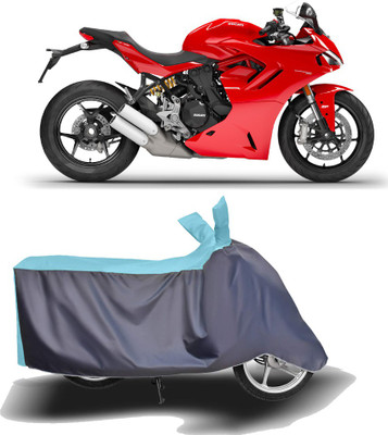 MOTOGENIX Two Wheeler Cover for Ducati(SuperSport, Blue, Grey)